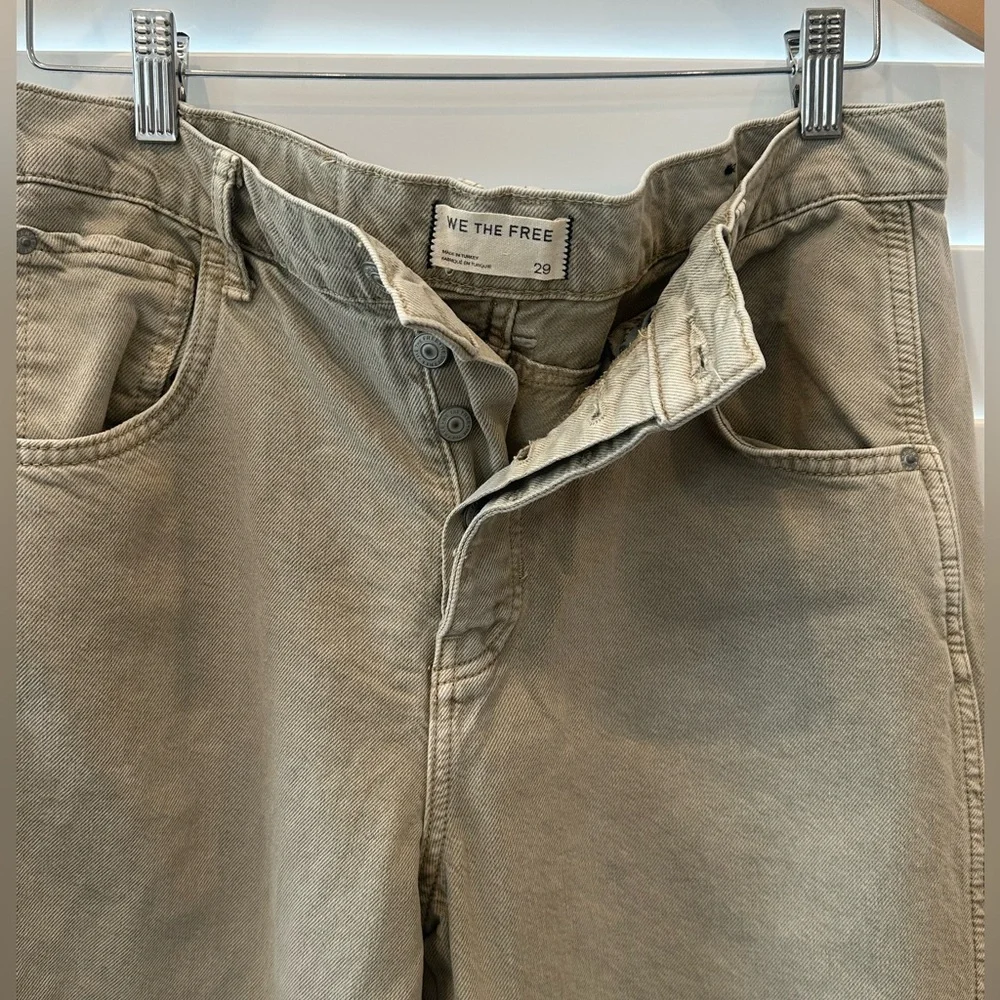 We The Free Mid Rise Barrel Jeans Size 29 Regular in Taupe Khaki Brown - Picture 4 of 5